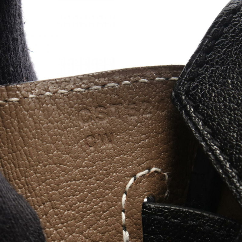 愛馬仕 Birkin 30 Verso 手提包，山羊皮材質，黑色/灰褐色，二手，女士，金色五金 C-4