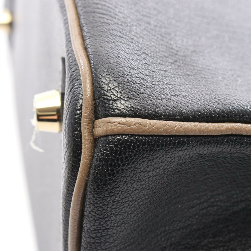 愛馬仕 Birkin 30 Verso 手提包，山羊皮材質，黑色/灰褐色，二手，女士，金色五金 C-7