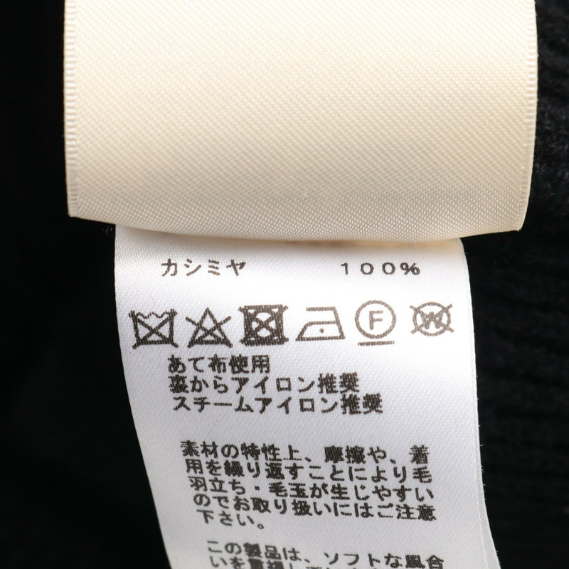 愛馬仕 Sellier 紐扣背心針織羊絨衫 黑色 二手 女-3