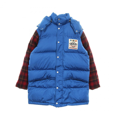 GUCCI GUCCI WORLDWIDE 羽絨外套 #46 尼龍毛 藍色 紅色 二手 男款