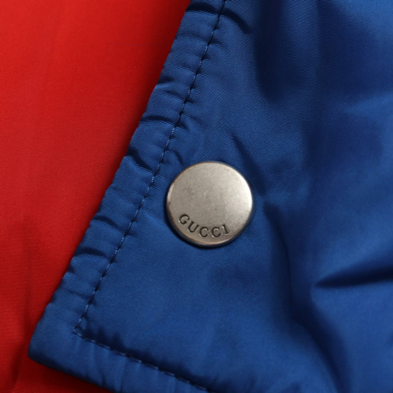 GUCCI GUCCI WORLDWIDE 羽絨外套 #46 尼龍毛 藍色 紅色 二手 男款-7