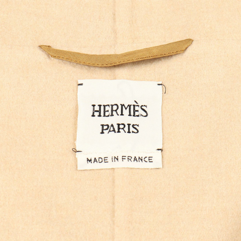 愛馬仕其他款式女式真絲羊絨混紡駝色/棕色真絲大衣-2