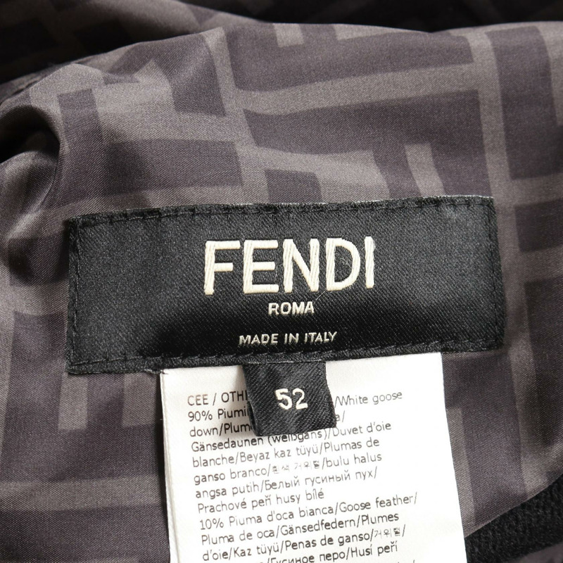FENDI Zucca Pecan 羽絨雙面連帽外套，聚酯纖維，綠色，二手，男款-3