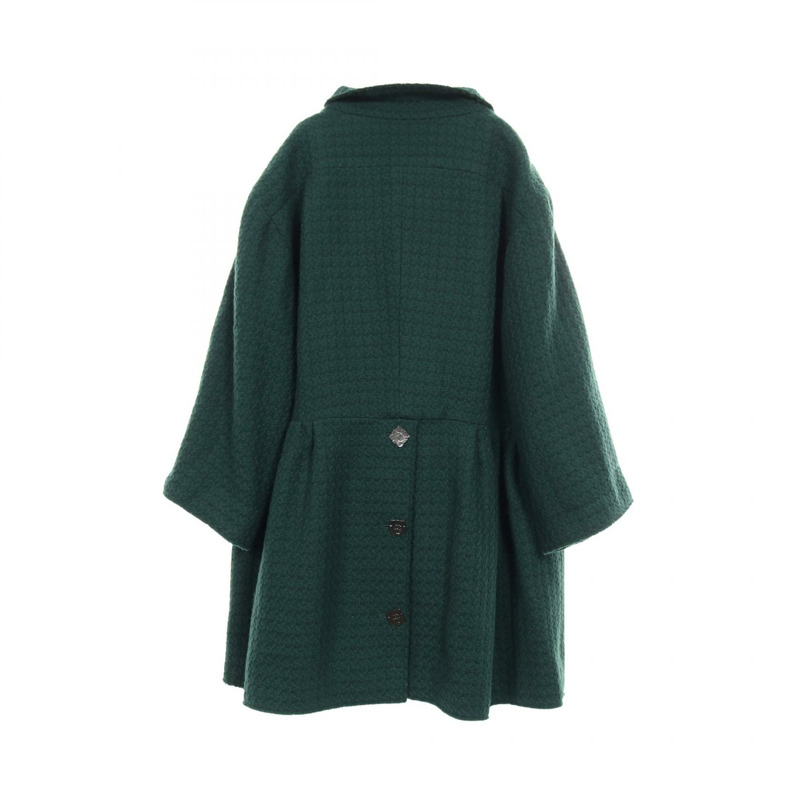 香奈兒 COCO 標誌紐扣 其他羊毛外套 綠色 二手 女士-1