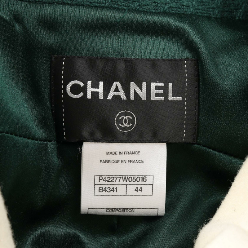香奈兒 COCO 標誌紐扣 其他羊毛外套 綠色 二手 女士-2