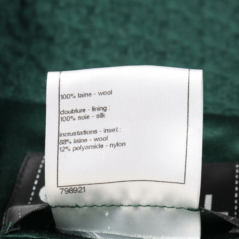 香奈兒 COCO 標誌紐扣 其他羊毛外套 綠色 二手 女士-3