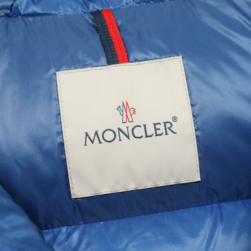 MONCLER SERIN 羽絨服，附帽拉鍊，尼龍材質，藍色，0號，二手女款-2