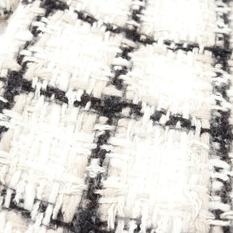 香奈兒斜紋軟呢無色外套 P62411V47773 羊毛腈綸 白色 黑色 二手 女款-6