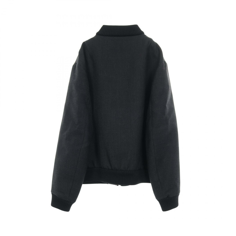 PRADA 壓花logo Blouson #50外套 SGC194 S231 12C7 皮革羊毛 黑色 二手-1