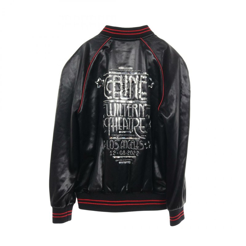 CELINE 威爾特恩展 Liquid Satin Teddy Blouson 夾克 #44 真絲醋酸纖維 黑色-1