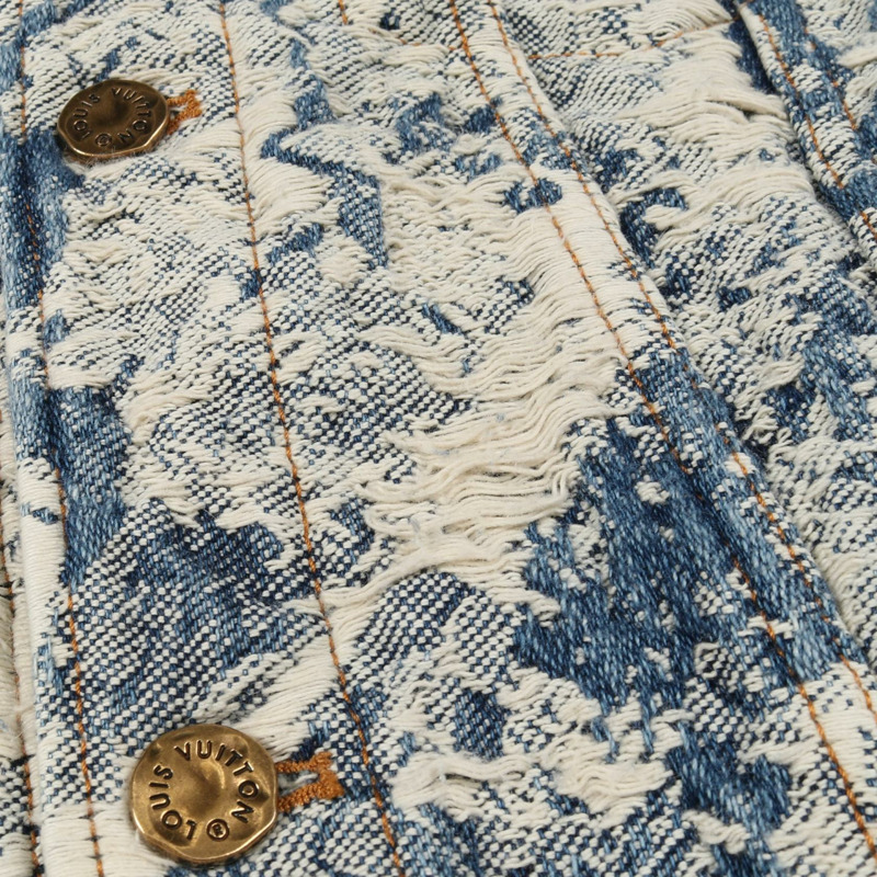 路易威登經典Monogram牛仔外套 #46 棉質 米色 藍色 二手 男款-10