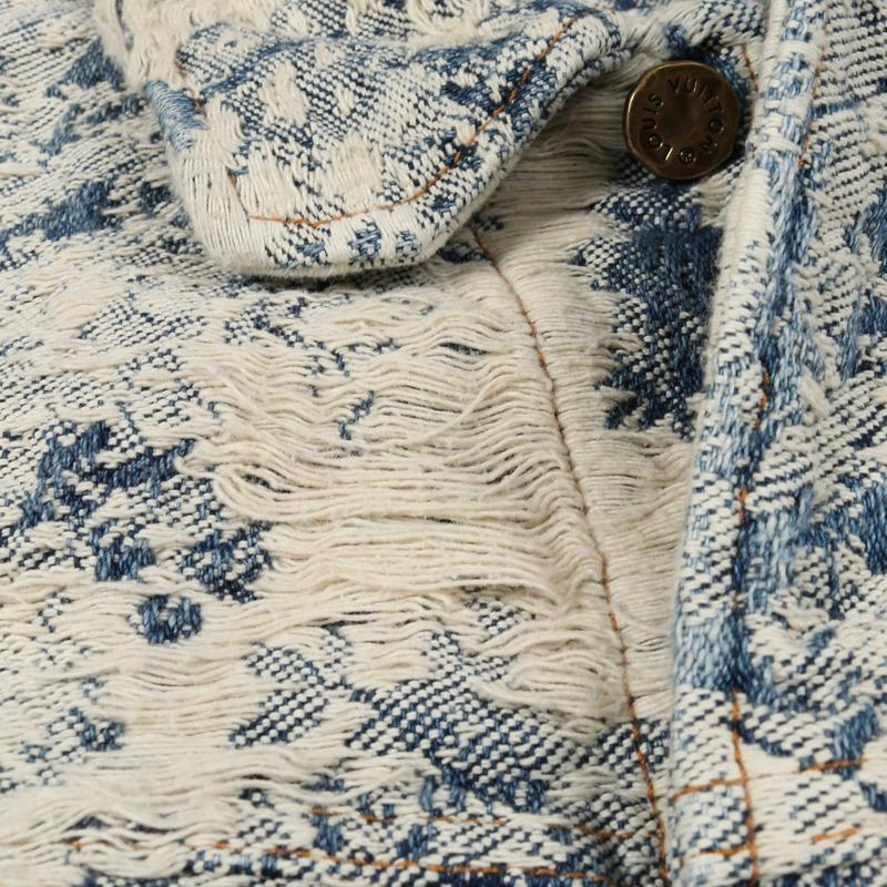 路易威登經典Monogram牛仔外套 #46 棉質 米色 藍色 二手 男款-11