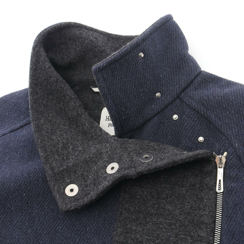 愛馬仕系列連結 其他外套 羊毛棉 海軍藍 二手 女士-5