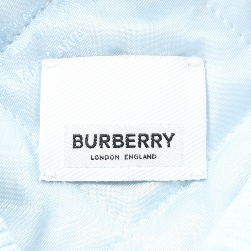 BURBERRY 男士藍色白色尼龍皮革拼接短外套外套 #48-2