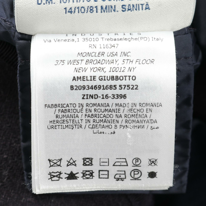 MONCLER AMELIE 羽絨衣 尼龍毛絨 海軍藍 黑色 二手 女款-6