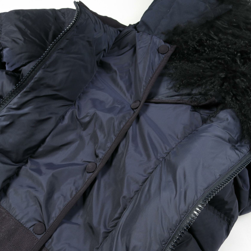 MONCLER AMELIE 羽絨衣 尼龍毛絨 海軍藍 黑色 二手 女款-8