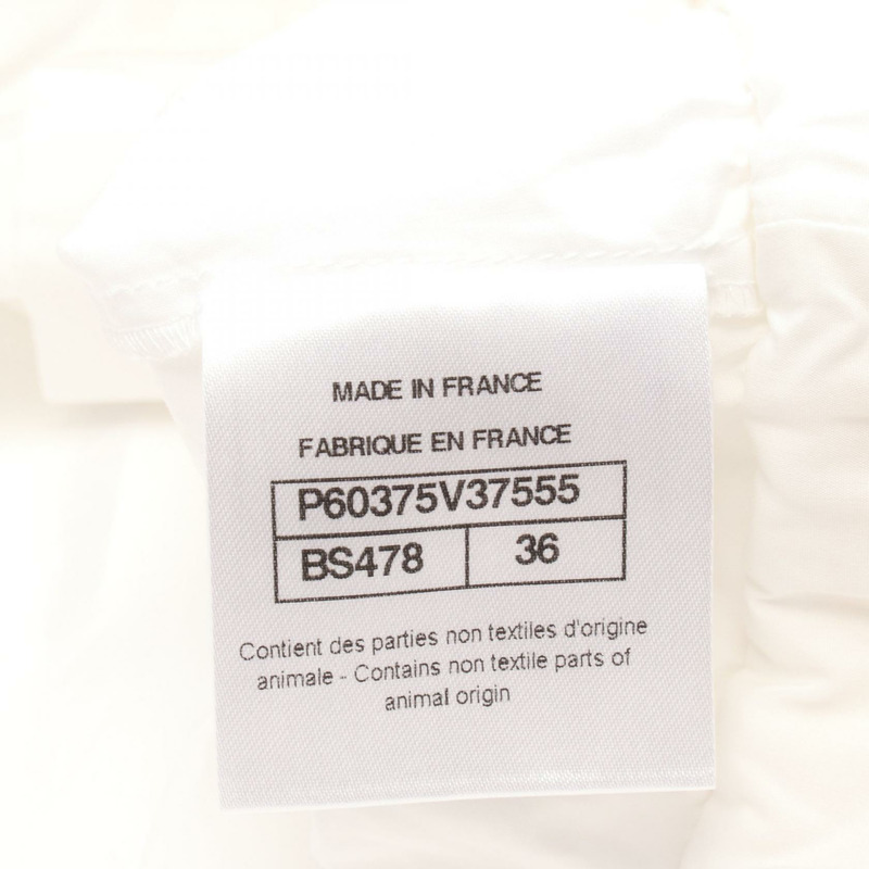 香奈兒 長袖襯衫 短版露臍上衣 純棉 白色 二手 女款 #36-4