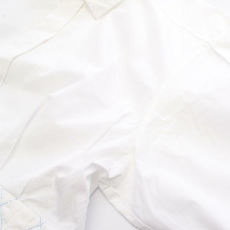 香奈兒 長袖襯衫 短版露臍上衣 純棉 白色 二手 女款 #36-5