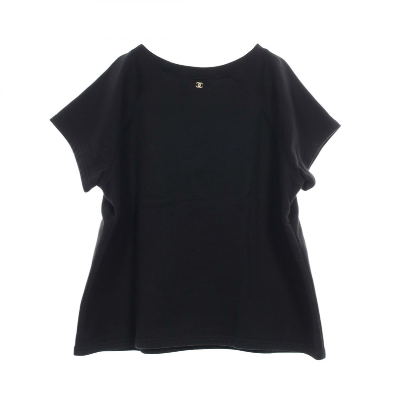 香奈兒 COCO 標誌短袖T卹,純棉材質,黑色,二手女款,XL碼,CC-1