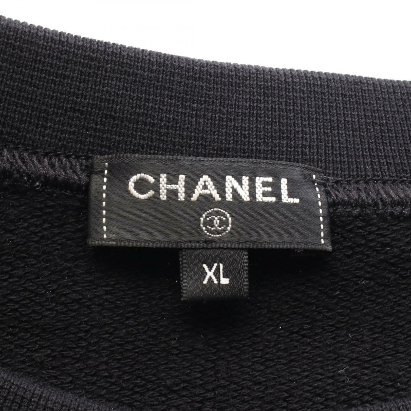 香奈兒 COCO 標誌短袖T卹,純棉材質,黑色,二手女款,XL碼,CC-2