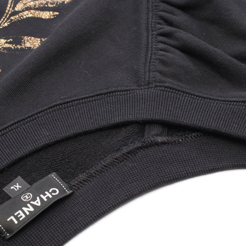 香奈兒 COCO 標誌短袖T卹,純棉材質,黑色,二手女款,XL碼,CC-5