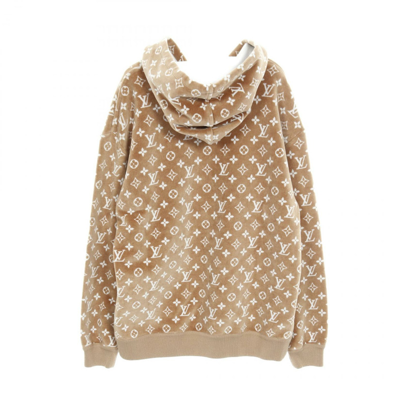 路易威登 Monogram 連帽衫 #S 純棉 棕色 白色 二手 男士-1