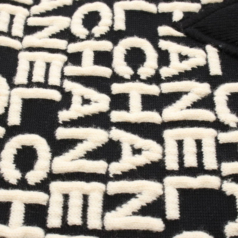 香奈兒針織衫長袖上衣羊毛黑色米色二手女款logo #38-6