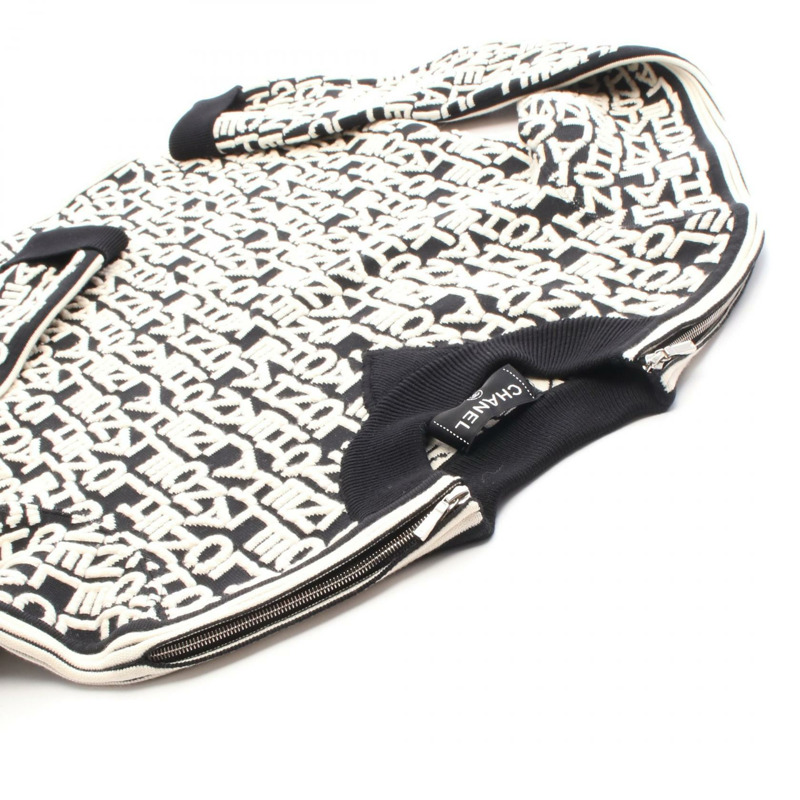 香奈兒針織衫長袖上衣羊毛黑色米色二手女款logo #38-8