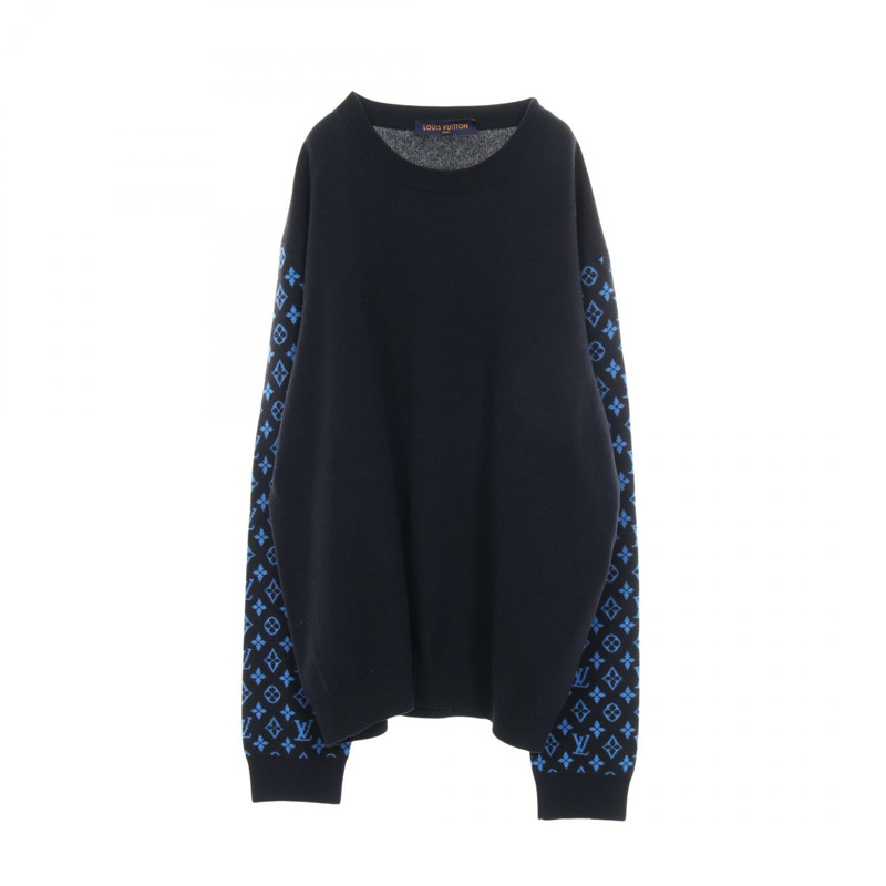 路易威登 Monogram 袖針織毛衣 #XL RM231Q R93 HON42W 羊毛黑色-0