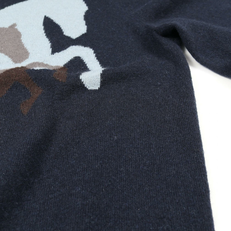 愛馬仕 Chess and Shadow 針織衫 #M 羊絨海軍藍多色二手男款-8