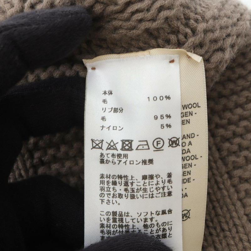 愛馬仕針織斗篷披肩毛衣羊毛棕色二手女款 #38-4