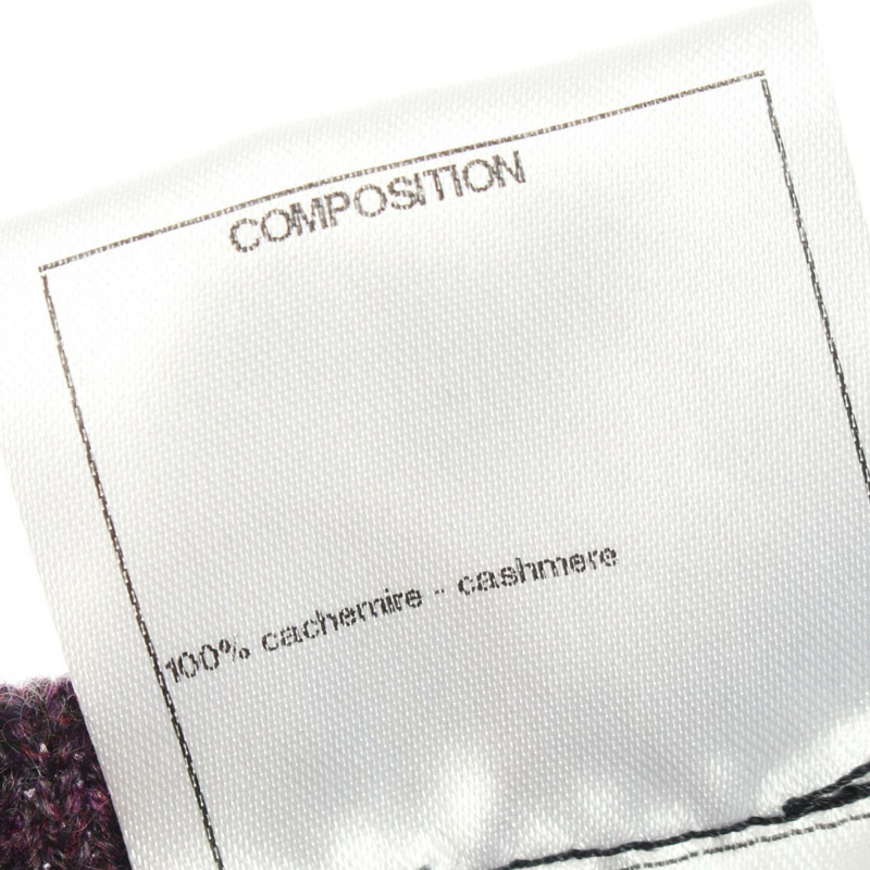 香奈兒 COCO 標誌獅子紐扣長版開襟衫針織羊絨衫紫色二手 #42 CC-3