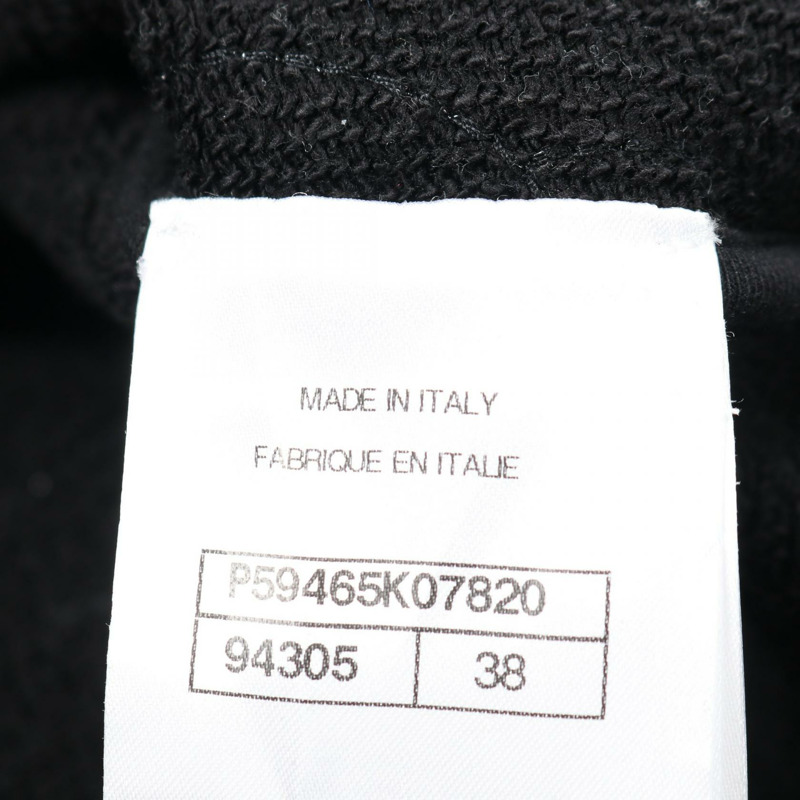 香奈兒 COCO 標誌山茶花圖案套頭衛衣 #38 純棉黑二手女款-3