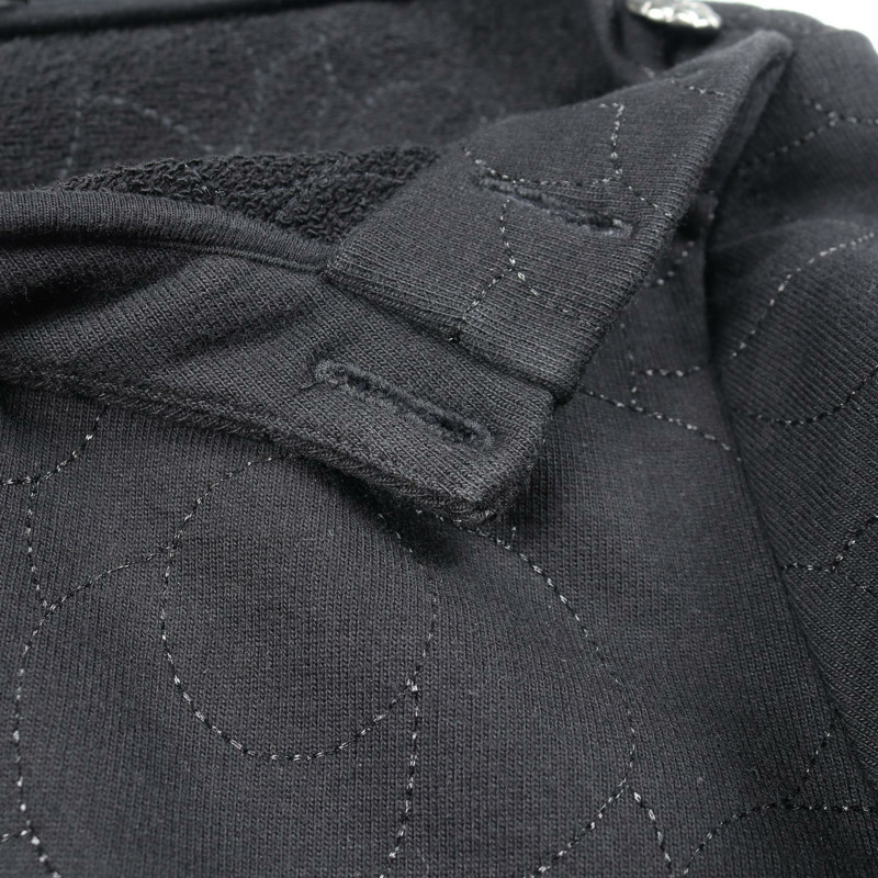 香奈兒 COCO 標誌山茶花圖案套頭衛衣 #38 純棉黑二手女款-9