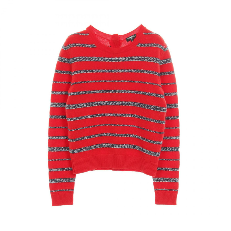 香奈兒針織衫 P64264K60201 羊絨紅黑二手女款 #36-0