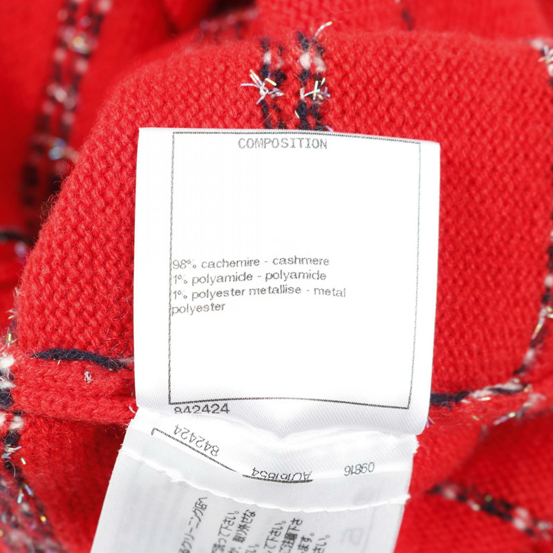 香奈兒針織衫 P64264K60201 羊絨紅黑二手女款 #36-3
