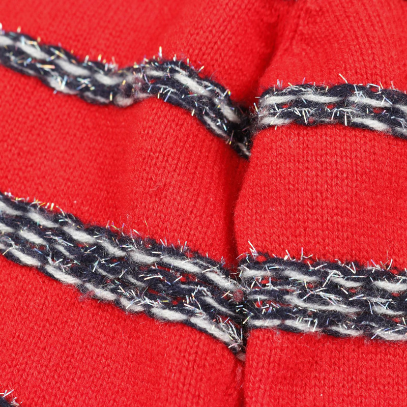 香奈兒針織衫 P64264K60201 羊絨紅黑二手女款 #36-6