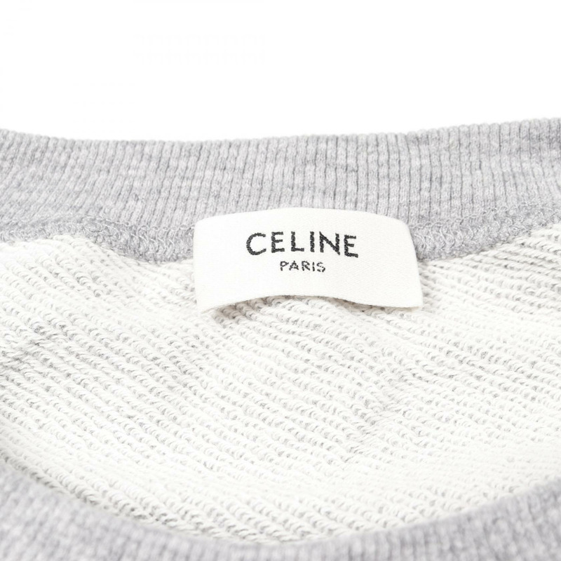 CELINE Triomphe Logo Sweat Pullover 棉羊絨灰色 #M 二手女款-2
