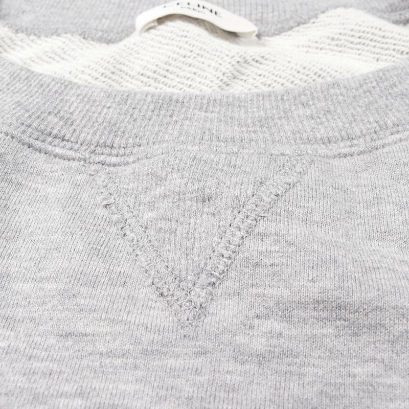 CELINE Triomphe Logo Sweat Pullover 棉羊絨灰色 #M 二手女款-6