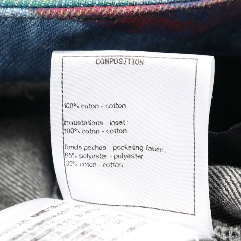 香奈兒 COCO 標誌連結牛仔褲 #34 棉質黑色多色二手女款-4