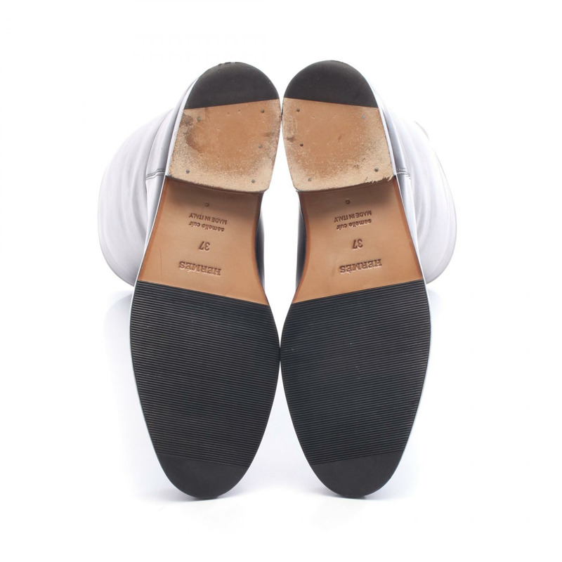 愛馬仕 Jumping Short Kelly 長靴 #37 平底鞋 皮革 黑色 二手 女款-3