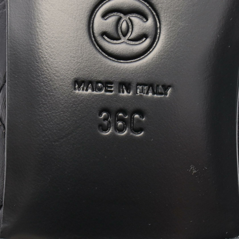 香奈兒 (CHANEL) Ballerina Matelasse COCO Mark 淺口平底鞋 #36C 黑色真皮鞋 二手-5