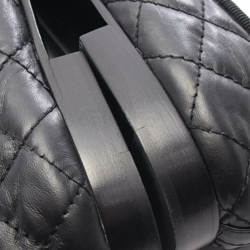 香奈兒 (CHANEL) Ballerina Matelasse COCO Mark 淺口平底鞋 #36C 黑色真皮鞋 二手-6