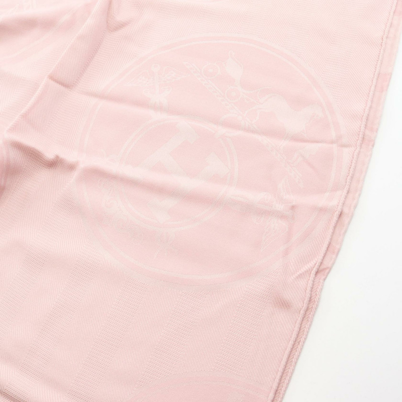 愛馬仕新款 Libris 絲巾披肩,粉紅色,二手女款-2