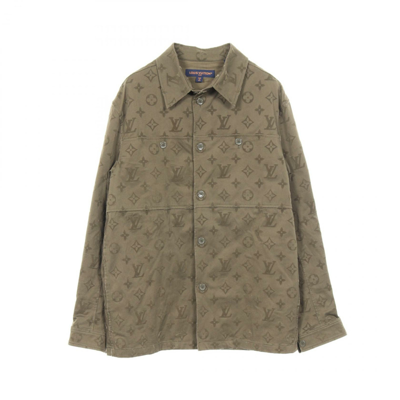 路易威登 Monogram 印花襯衫式外套 #M RM232Q 26 HPB45W 棉質卡其色 二手-0