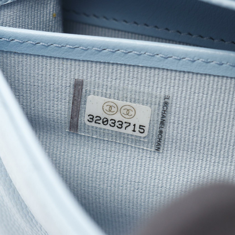香奈兒 (CHANEL) Matelasse 雙折長款錢包,粒面小牛皮,藍色,二手,女士-4