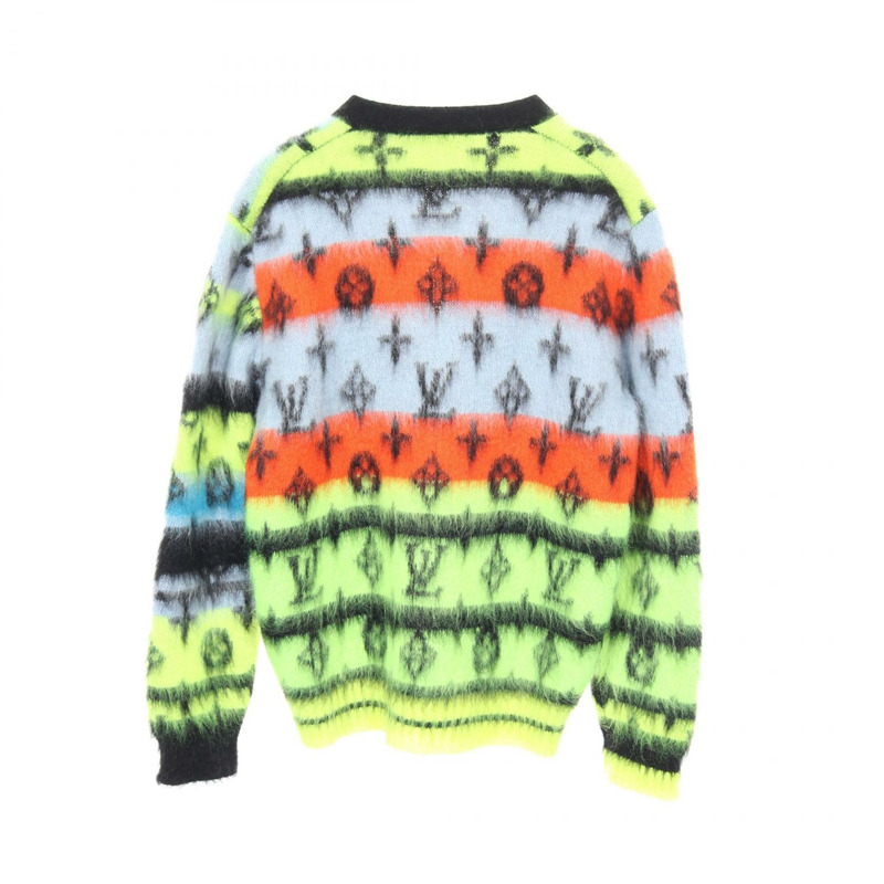 路易威登 Monogram Jaggy 開襟衫 RM222V NE5 馬海毛尼龍黑色 二手 男款 S 碼-1