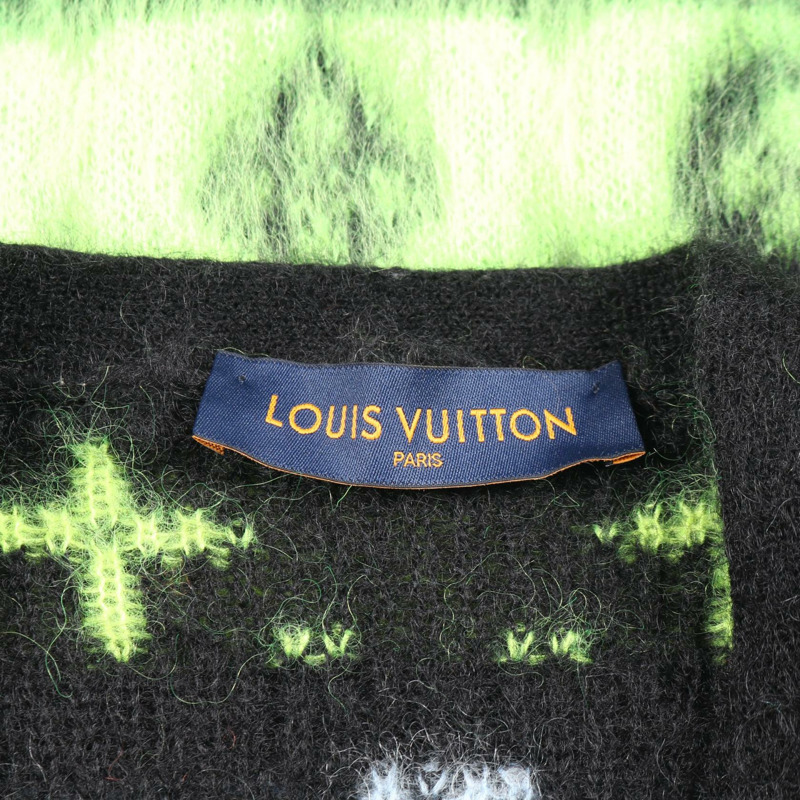 路易威登 Monogram Jaggy 開襟衫 RM222V NE5 馬海毛尼龍黑色 二手 男款 S 碼-2