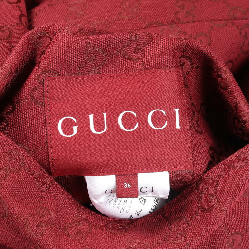 GUCCI GG帆布其他夾克 781367 棉質波爾多紅 二手 女款-3