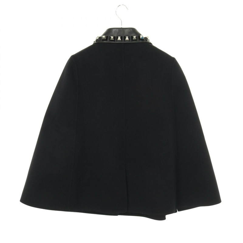 FENDI 披風披肩 其他外套 羊毛皮革 黑色 二手 女款-1